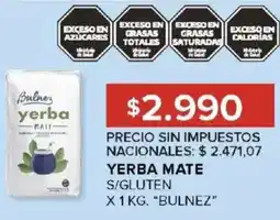 Carrefour Bulnez yerba mate s/gluten oferta
