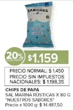 Carrefour Nuestros sabores chips de papa sal marina rústicas oferta