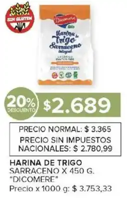 Carrefour Dicomere harina de trigo sarraceno oferta