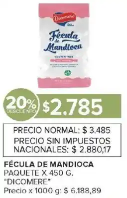 Carrefour Dicomere fécula de mandioca paquete oferta