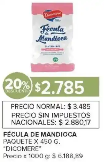 Carrefour Dicomere fécula de mandioca paquete oferta