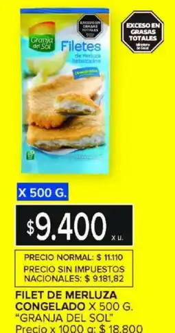 Carrefour Granja del sol filet de merluza congelado oferta