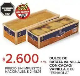 Carrefour Esnaola dulce de batata vainilla con cacao/ vainilla oferta