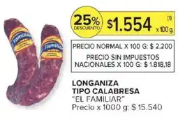 Carrefour El familiar longaniza tipo calabresa oferta