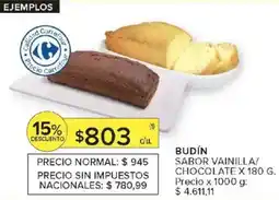 Carrefour Budín sabor vainilla/ chocolate oferta