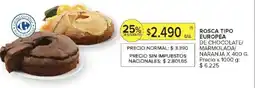 Carrefour Rosca tipo europea de chocolate/ marmolada/ naranja oferta