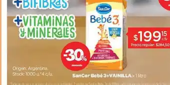 Farmacity Sancor Bebé3+Vainilla x 1 Litro oferta