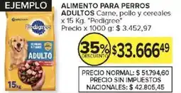 Carrefour Pedigree alimento para perros adultos carne, pollo y cereales oferta