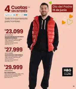 Changomas H&G pantalón recto o con puño de hombre seleccionados oferta