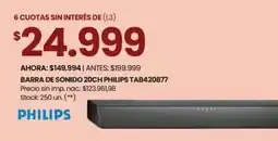 Changomas Philips barra de sonido 20ch oferta