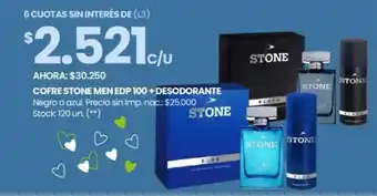 Changomas Cofre stone men edp 100+ desodorante oferta