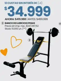 Changomas Banco de ejercicio pesas oferta
