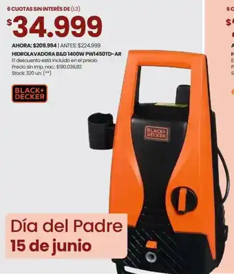 Changomas Hidrolavadora b&d pw1450td-ar oferta
