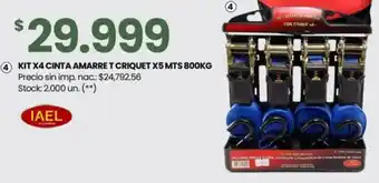 Changomas Kit x4 cinta amarre t criquet oferta