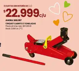 Changomas Criquet carrito 2 toneladas oferta
