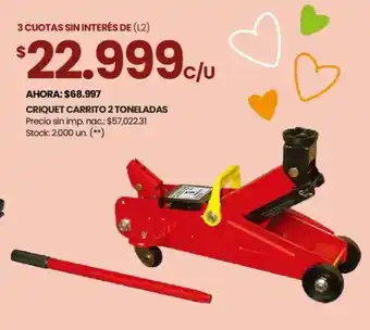 Changomas Criquet carrito 2 toneladas oferta