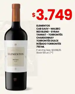 Changomas Elementos cab sauv-malbec red blend-syrah oferta