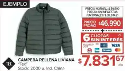 Carrefour Tex campera rellena liviana oferta