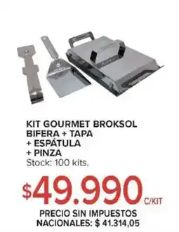 Carrefour Kit gourmet broksol bifera + tapa + espátula + pinza oferta