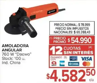 Carrefour Daewoo amoladora angular 760W oferta