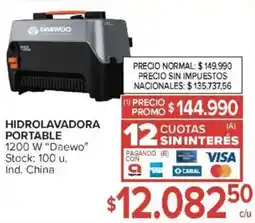Carrefour Daewoo hidrolavadora portable oferta