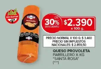 Carrefour Santa rosa queso provoleta oferta