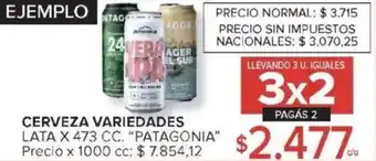 Carrefour Patagonia cerveza variedades lata oferta