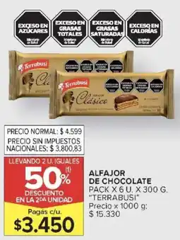 Carrefour Terrabusi alfajor de chocolate oferta