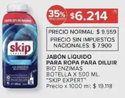 Carrefour Skip expert jabón líquido para ropa para diluir bio enzimas botella oferta