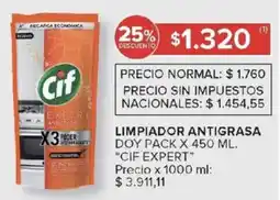 Carrefour Cif expert limpiador antigrasa doy pack oferta