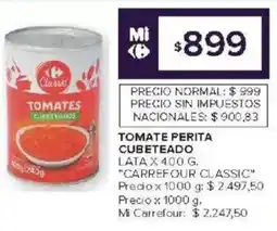Carrefour Carrefour classic tomate perita cubeteado lata oferta