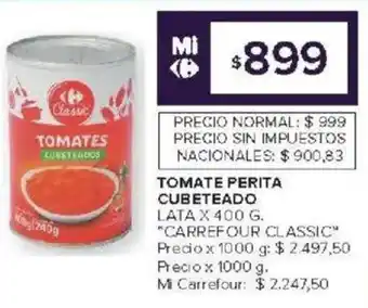 Carrefour Carrefour classic tomate perita cubeteado lata oferta