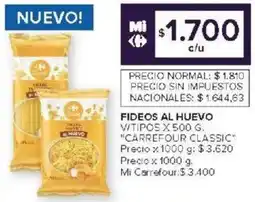 Carrefour Carrefour classic fideos al huevo vtipos oferta