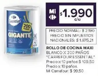 Carrefour Carrefour essential rollo de cocina maxi blanco oferta