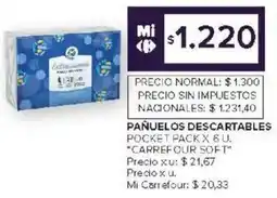 Carrefour Carrefour soft pañuelos descartables pocket oferta
