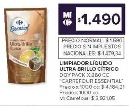Carrefour Carrefour essential limpiador líquido ultra brillo cítrico doy pack oferta