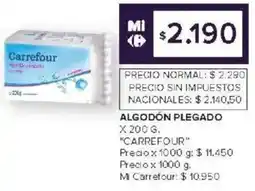 Carrefour Carrefour algodón plegado oferta