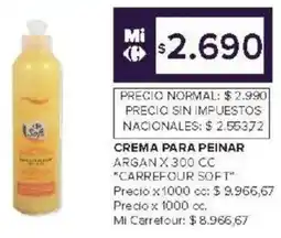 Carrefour Carrefour soft crema para peinar argan oferta
