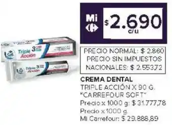Carrefour Carrefour soft crema dental triple acción oferta