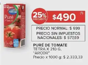 Carrefour Arcor puré de tomate tetra oferta