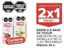 Carrefour Las tres niñas bebible a base de yogur sabor frutilla/ vainilla oferta