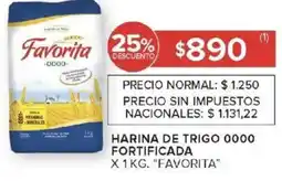 Carrefour Favorita harina de trigo 0000 fortificada oferta