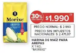 Carrefour Morixe harina de maíz para arepas oferta