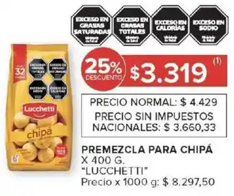 Carrefour Lucchetti premezcla para chipá oferta
