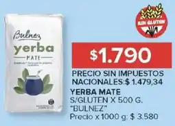 Carrefour Bulnez yerba mate s/gluten oferta