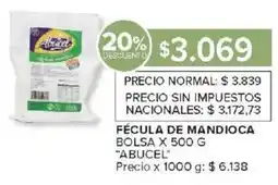 Carrefour Abucel fécula de mandioca bolsa oferta