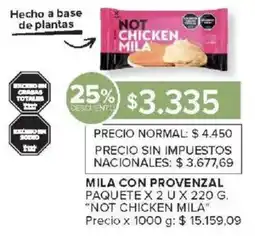 Carrefour Not chicken mila mila con provenzal paquete oferta