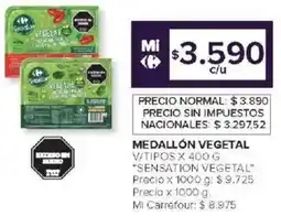 Carrefour Sensation vegetal medallón vegetal v/tipos oferta