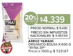 Carrefour Byna zip arroz yamaní orgánico bolsa oferta
