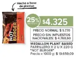 Carrefour Not burger medallon plant based parrillero oferta